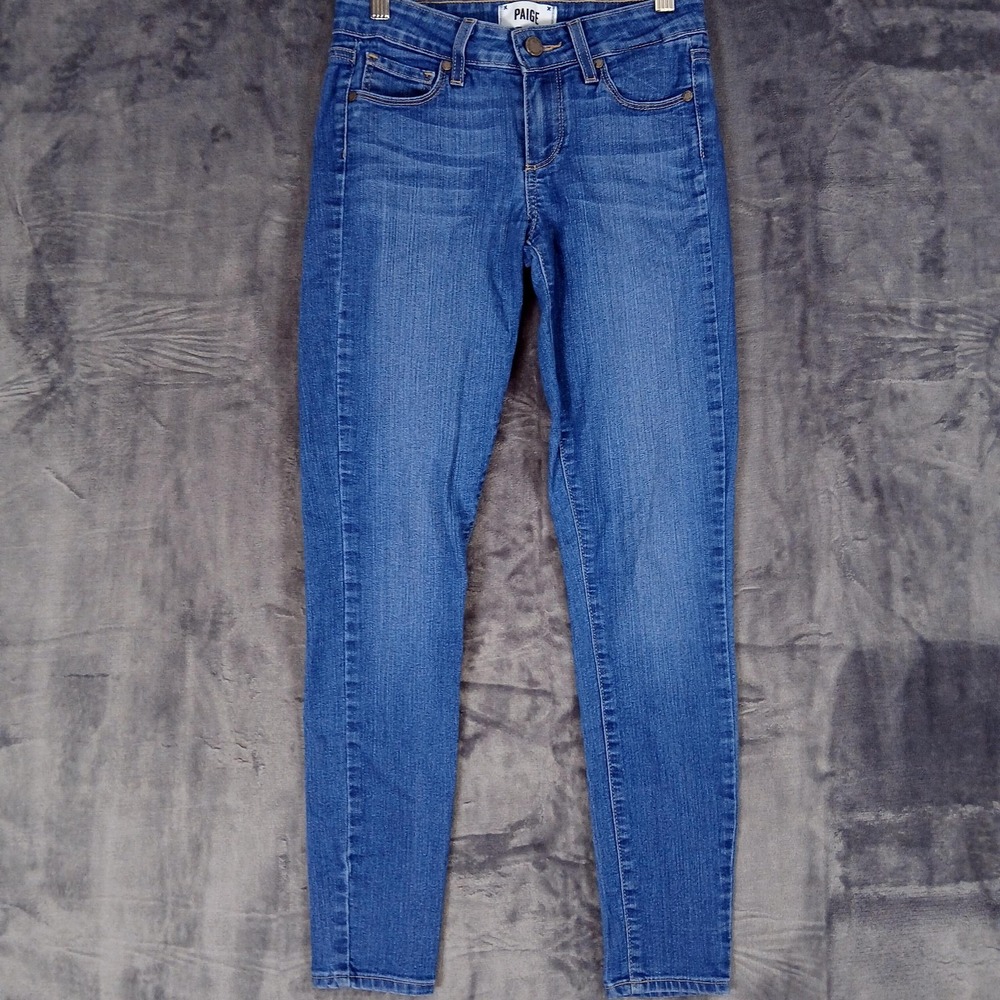 Paige Verdugo Ankle Jeans Womens 24 Blue Mid Rise Skinny‎ Stretch Denim Made USA